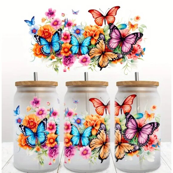 Butterfly UV DTF Tumbler Wrap Sticker – Waterproof Transfer Sheet One Sheet - Picture 1 of 5